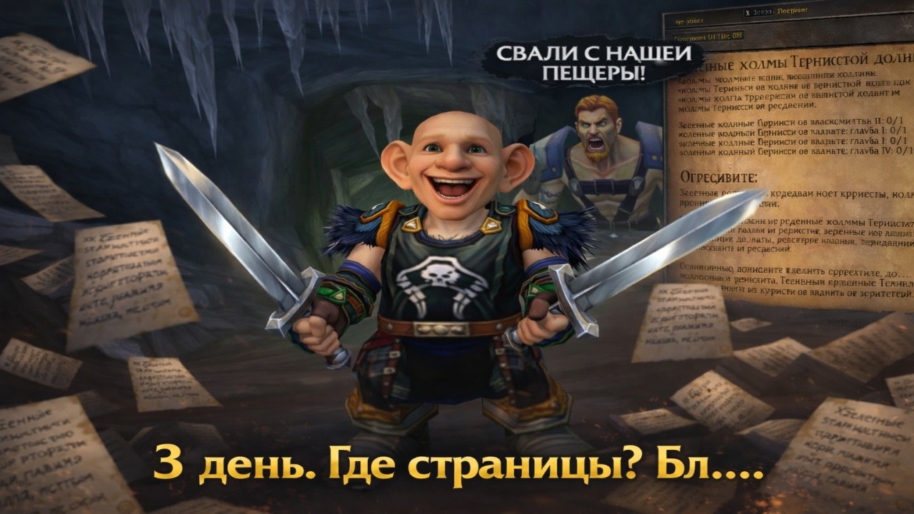 День 3. Я всё еще ищу страницы. Поселился в пещере у Курцена. Хардкор, Одна Жизнь. Одноразовый.