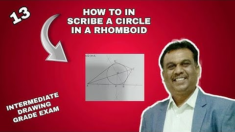 How to inscribe a circle in a rhomboid( kite) | intermediate drawing grade exam | suhaas Bhoir
