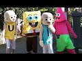 COSPLAYS KARAKTER UPIN & IPIN, SPONGEBOB SQUAREPANTS & PATRICK STAR UNBOXING & SARAPAN DJ SPONGEBOB