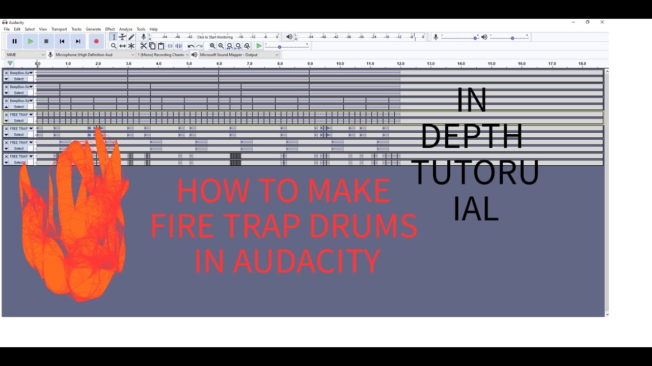 IN DEPTH TUTORIAL HOW TO MAKE FIRE TRAP DRUMS IN AUDACITY YouTube
