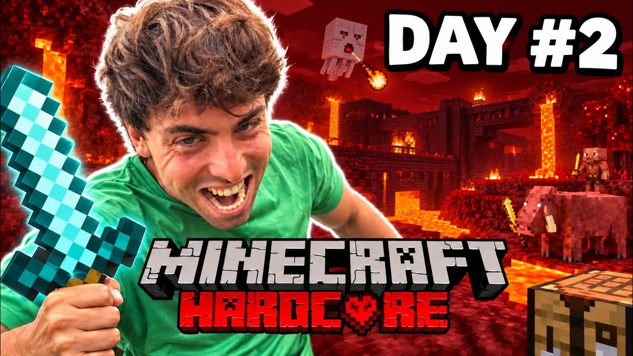 Can I Defeat Minecraft Hardcore Solo? (DAY 2)