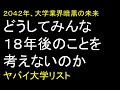 どうしてみんな18年後のことを考えないのか。大学業界、暗黒の未来。