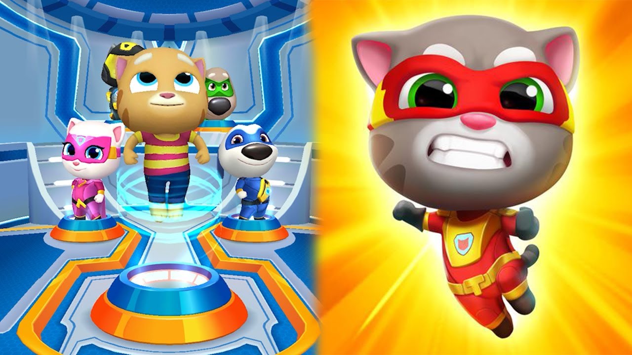 Talking Tom Hero Dash Superworld - Talking Ginger X All Hero VS All Bosses Gameplay