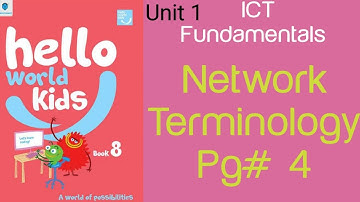 Network Terminology Hello World Kids class 8 unit 1 ICT Fundamentals pg# 4