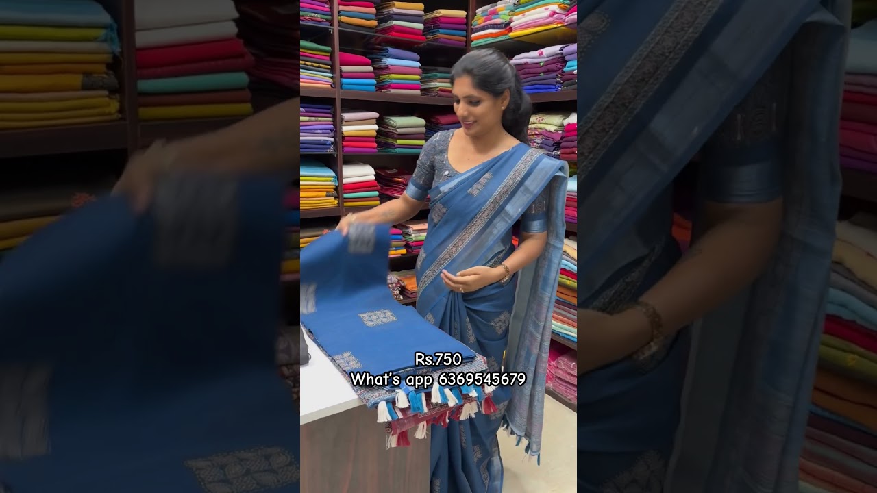 Code:Ajrakh Linen|Rs750|www.ruffletrends.com|Restocked Ajrakh  linen saree ✨