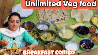 Unlimited South Indian Thali | Food On Banana Leaf | South Indian Breakfast Combo