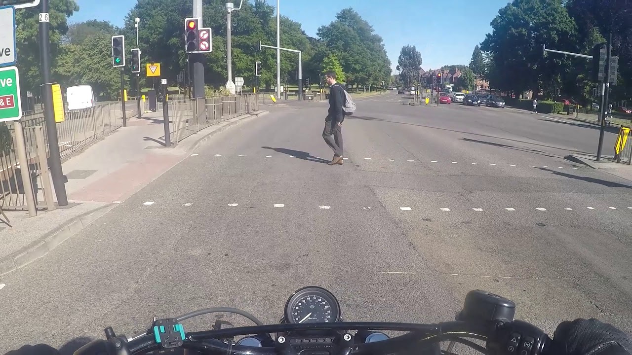 Sportster 48. IDIOT, CRAZY DRIVER JUMPS RED LIGHT - YouTube