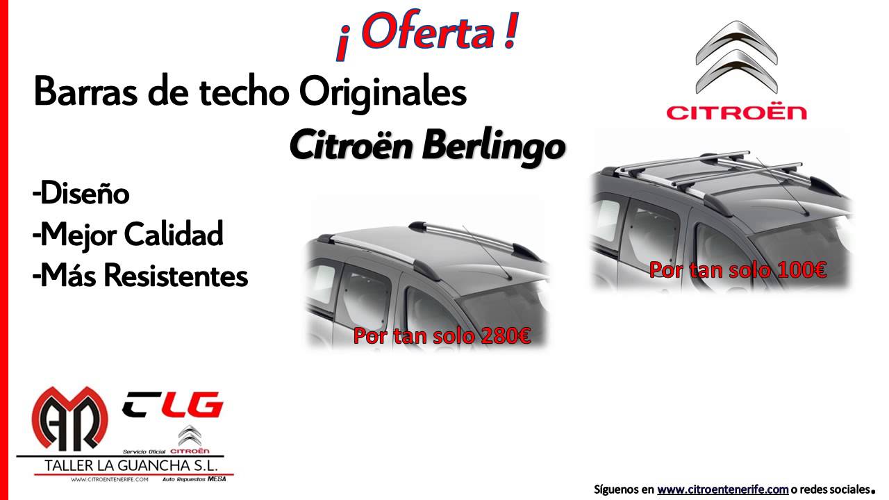 Las barras de techo para tu citroën berlingo más económicas que nunca, y  recuerda son las ORIGINALES 