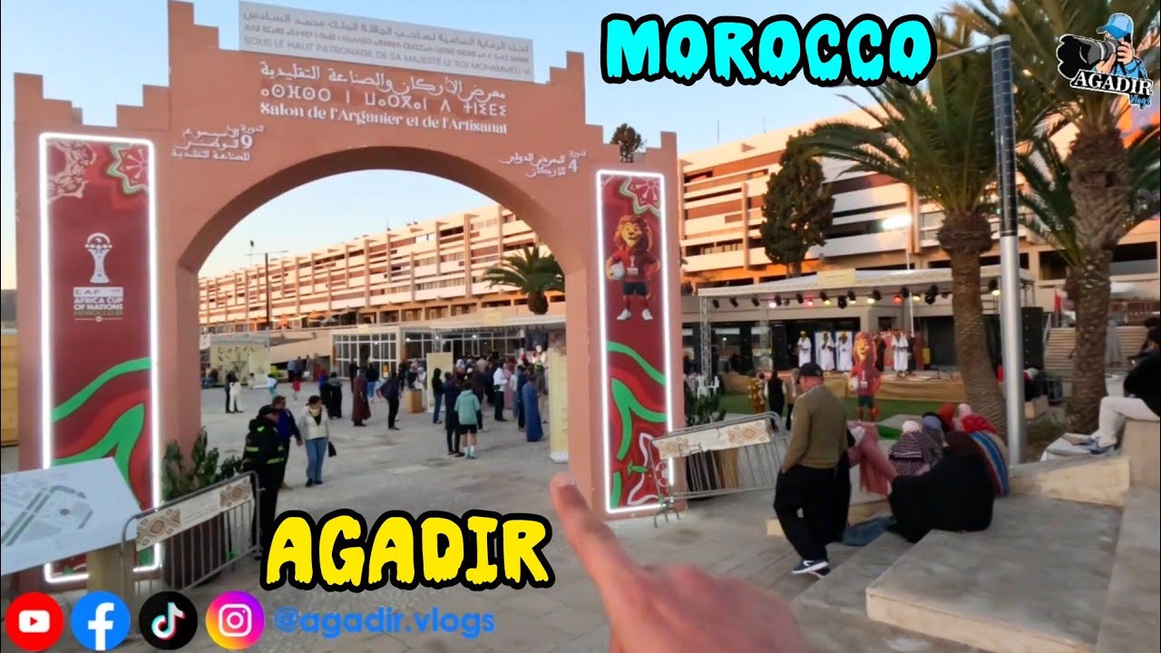 أجواء ختام إحتفالات السنة الأمازيغية♓️ بأكادير المعرض مازال مستمراً مع فلكلور كناوة والأركان العالمي