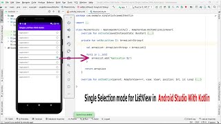 Single Selection mode for ListView in 📱 Android 📱 Studio With Kotlin screenshot 3