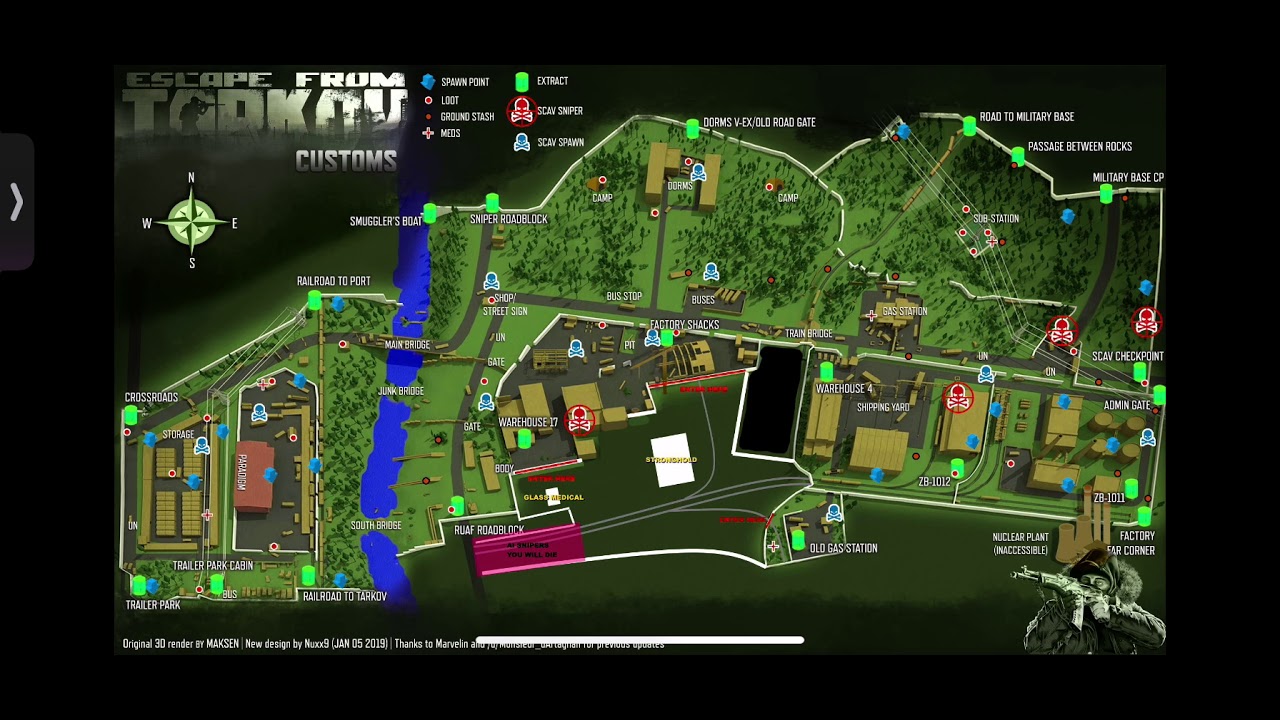 Map of customs (tarkov) YouTube