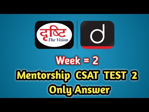 Mentorship Weekly CSAT Test 2 Answer