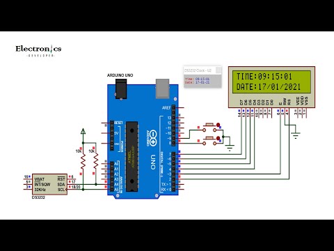 Arduino DS3232 Real Time Digital Clock & Calendar |  Simulation