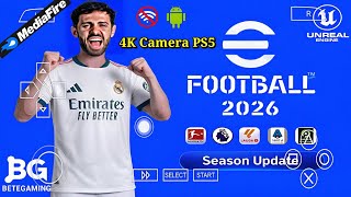 eFootball PES 2026 PPSSPP Android Offline PS5 Camera | Efootball 2026 PSP Full Update &amp; 62+ 🏟