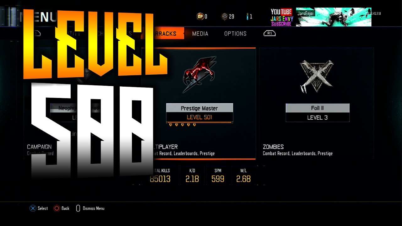 Black Ops 3: My Level 500 Prestige Master Stats - Jars Envy