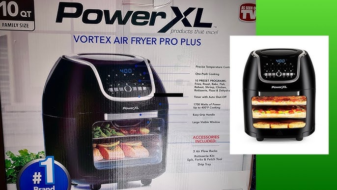 Power XL Vortex 10qt 1700w Air Fryer Pro Oven Unboxing plus first