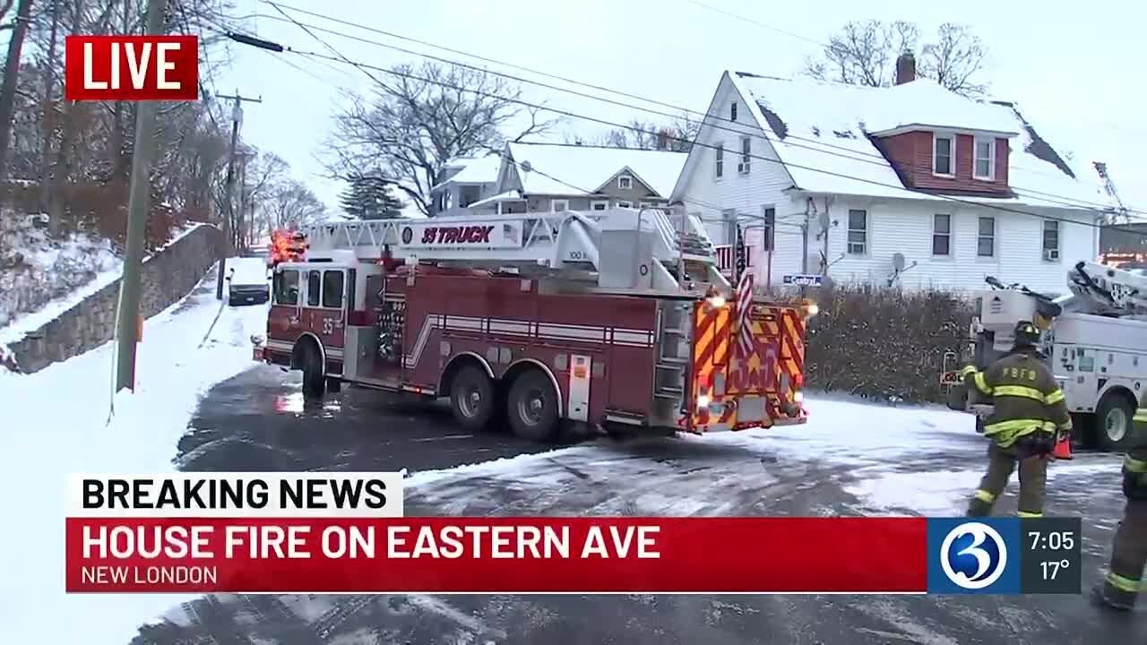 Crews respond to early morning structure fire in New London - YouTube