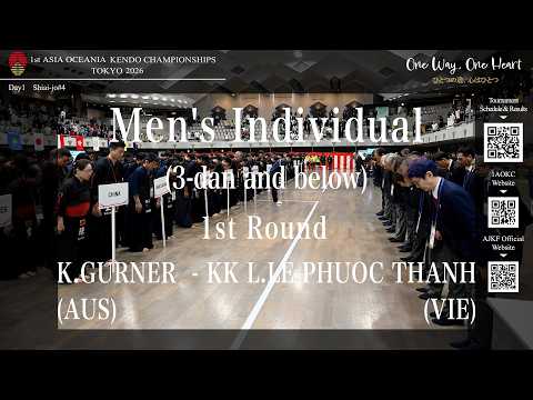 【1st Round-Men's Individual (3-dan and below)】(AUS)K.GURNER - KK L.LE PHUOC THANH(VIE)_1AOKC