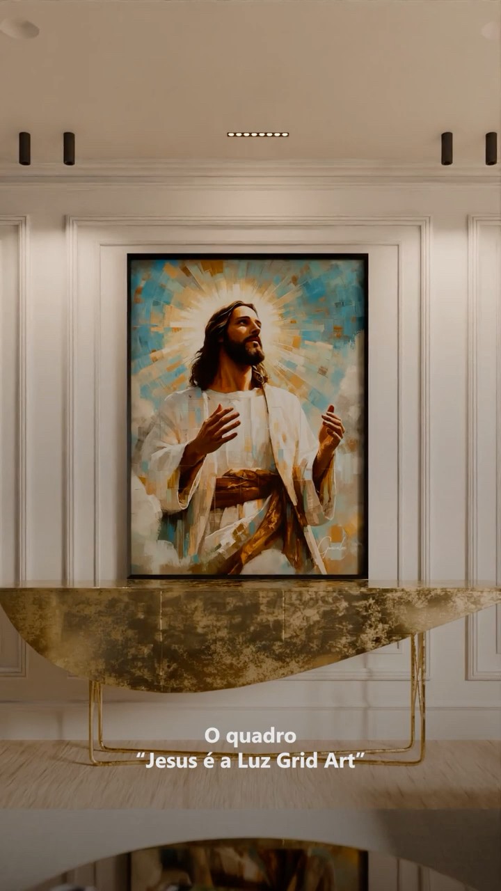 Vídeo de Quadro Jesus é a Luz Grid Art