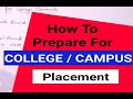 How to Prepare for Campus placement