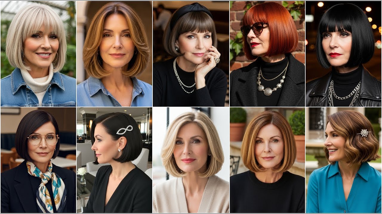 Short Blunt Bob Haircut for Women Over 50 - Fresh Blunt Bob Hairstyles With Bangs 2025