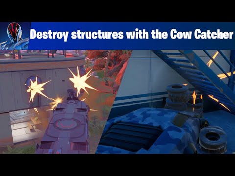 Fortnite วิธีทำ Destroy structures with the Cow Catcher Week 7