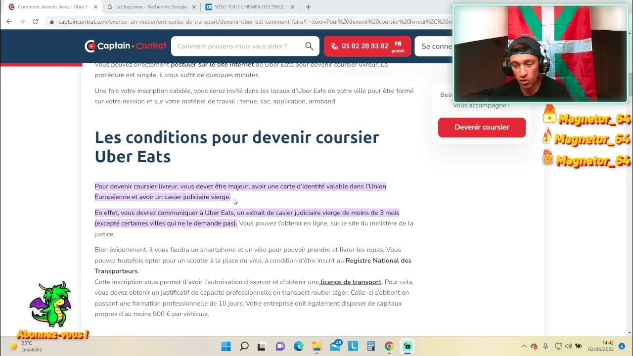 Comment devenir livreur Uber EATS, Just EAT ou Deliveroo ? 1 YouTube