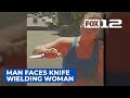 Exclusive dashcam shows man facing knifewielding woman in sw portland