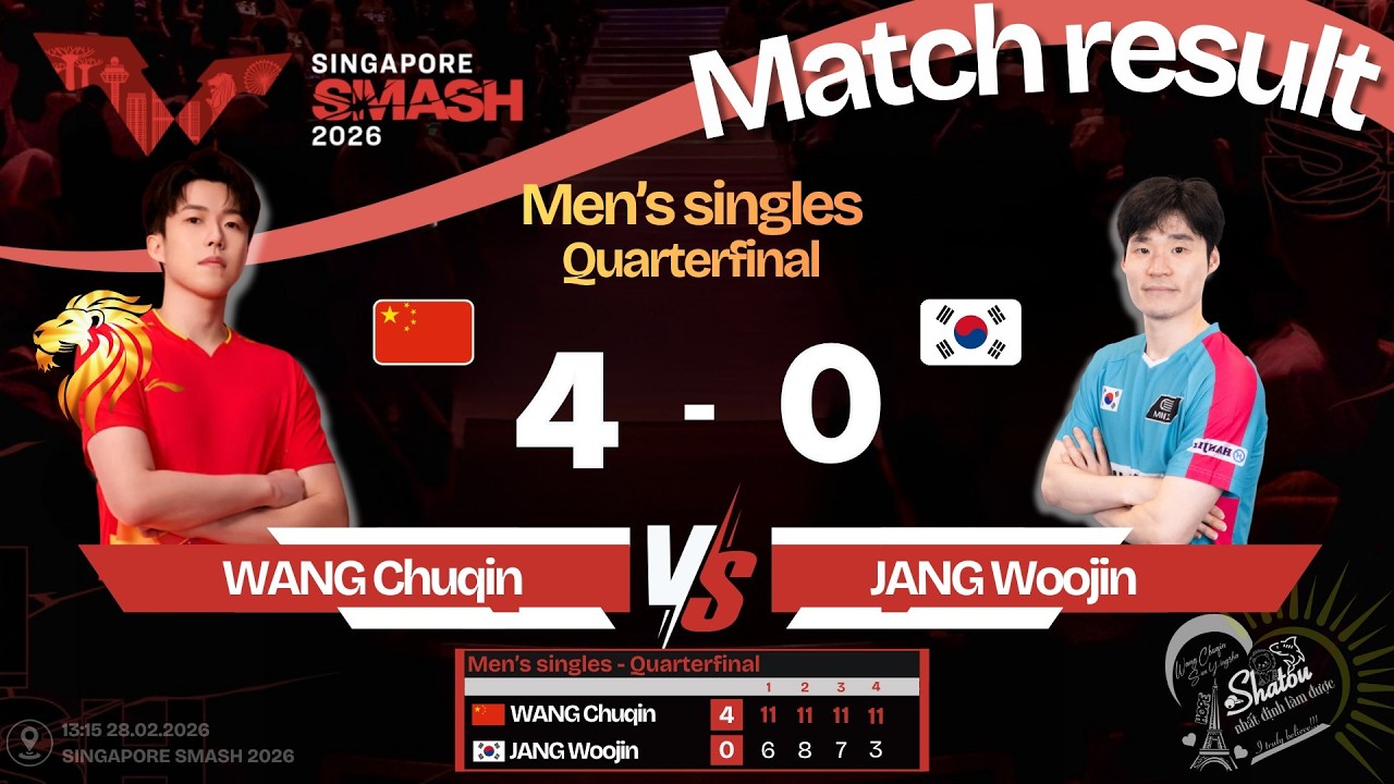 2026 - SGP SMASH - MS - QF - WANG Chuqin & JANG Woojin | 28.02.2026