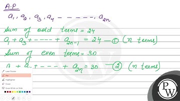 The number of terms in an A.P. is even; the sum of the odd terms is 24, of the even terms 30 , a...