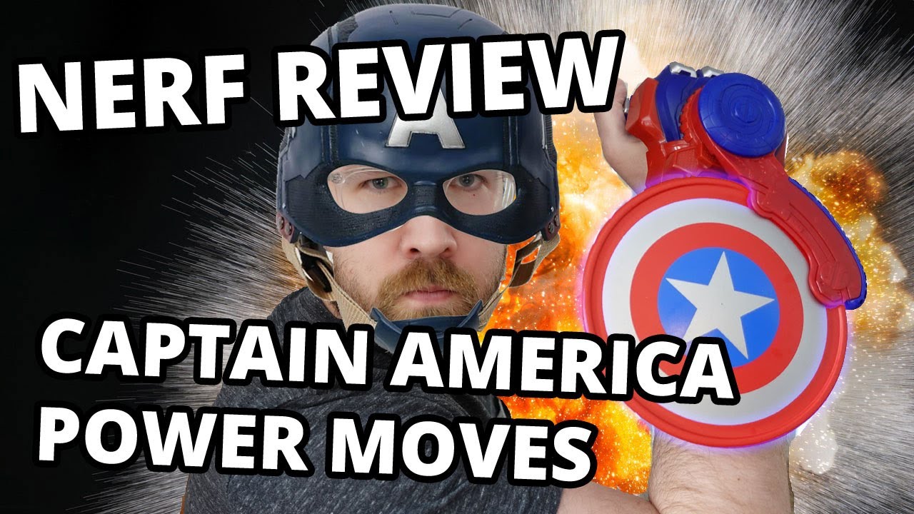 Captain America Nerf Power Moves REVIEW. Fling a Nerf Foam Shield