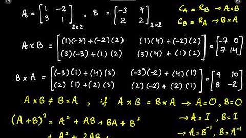 XI Math Chap 2 Matrices Basics by Sir Ahsan Abdullah Patel - Part 2
