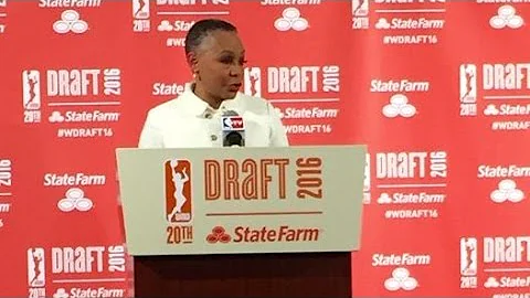 Press conference for WNBA President Lisa Borders at the 2016 Draft