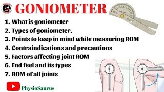 Goniometer | Types of goniometer | Factors affecting joint ROM | End feel and its types | ROM Chart screenshot 3