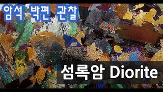 [암석] 섬록암 박편 관찰하기 Diorite thin section