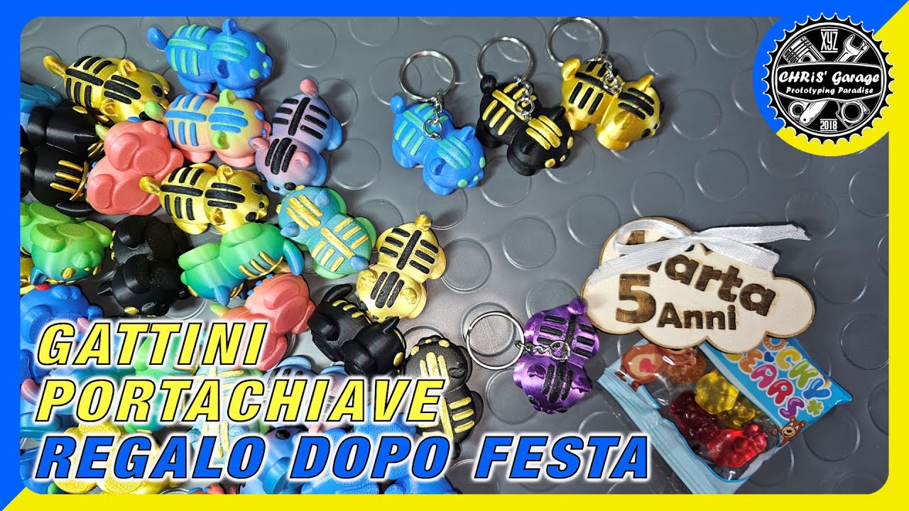 Portachiavi gatti in legno - Italia