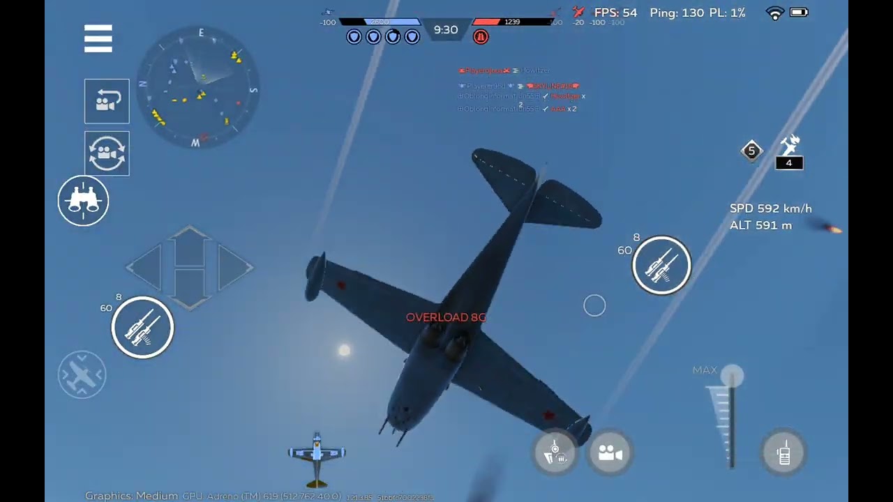 MiG-9's and IL-10 air battle gameplay 