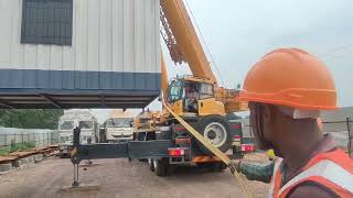 How to heavy lift contenar by xcmg 80 ton mobile crane