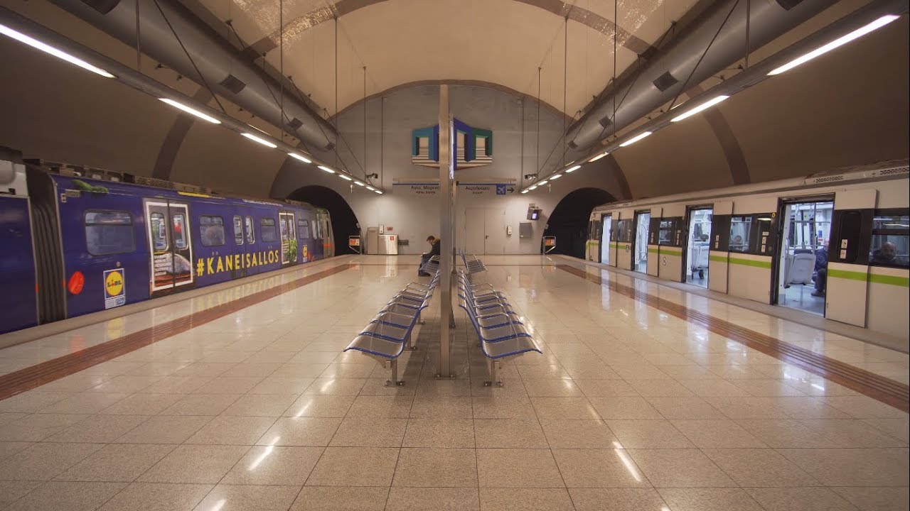 Greece, Athens, metro ride from Agia Marina to Egaleo