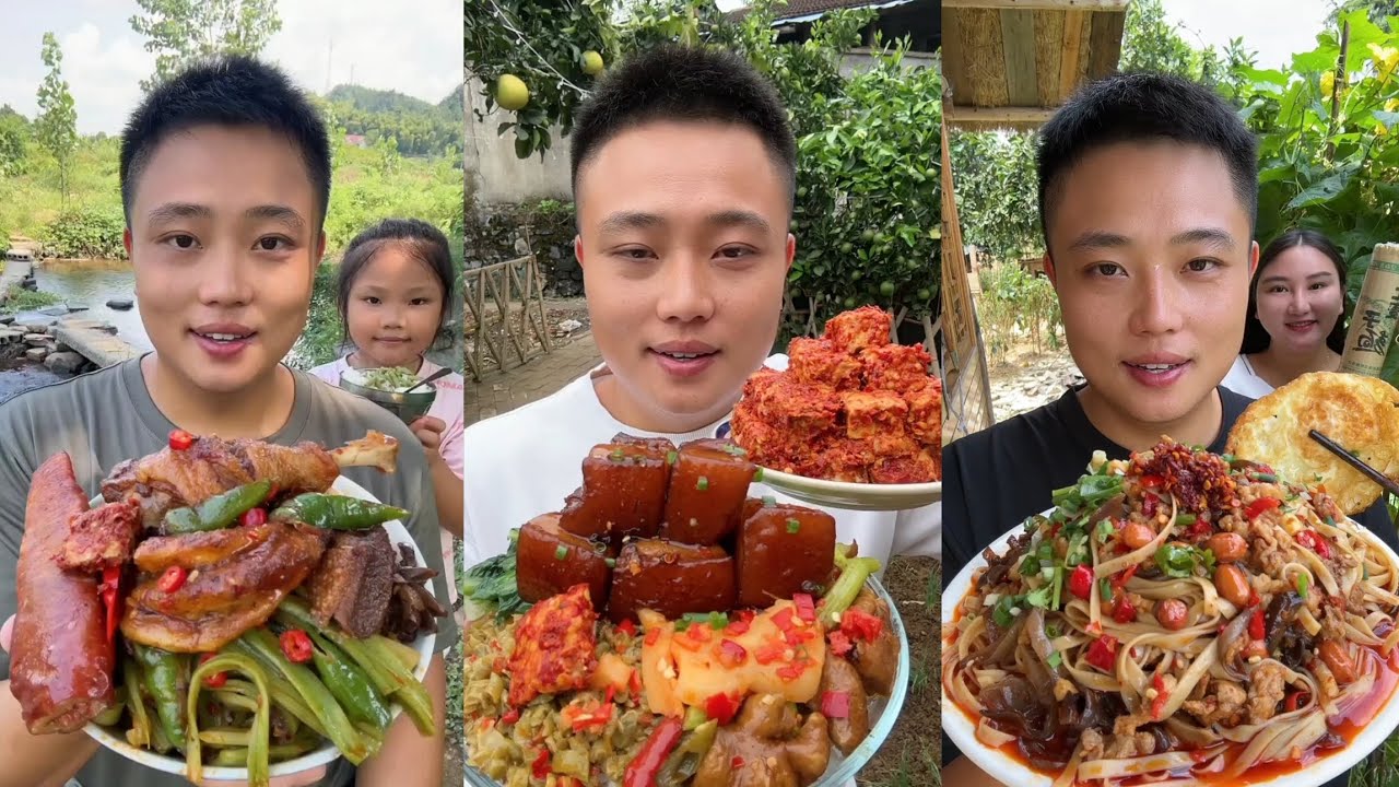 Yummy #75 Eat Meat 🍖🥓🫑🌶️🦑🍲, chicken 🍗🍗, Shrimp 🦐🦐.. #mukbang #eatingshow #yummy 