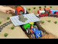 Diy tractor making mini concrete bridge science project  water pump with washing  donganh mini