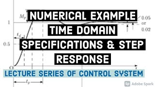 TIME DOMAIN SPECIFICATIONS|CONTROL SYSTEM| Numerical Problem|Numerical Example|Calculation|Design|EE