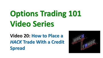 Video 20 - How to Place a HACK Trade With a Credit Spread, Options Trading 101 Video Series