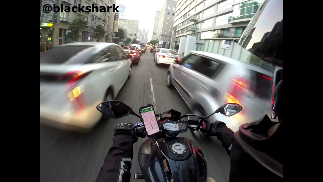 Lanesplitting Downtown LA doing Postmates
