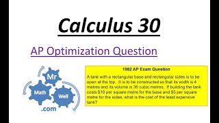Calculus 30 AP Optimization Question