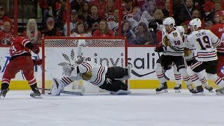 Cam Ward dives for remarkable save on McGinn