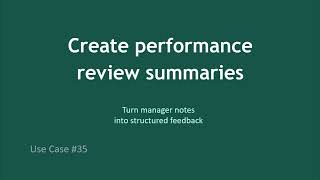 #35 Create performance review summaries