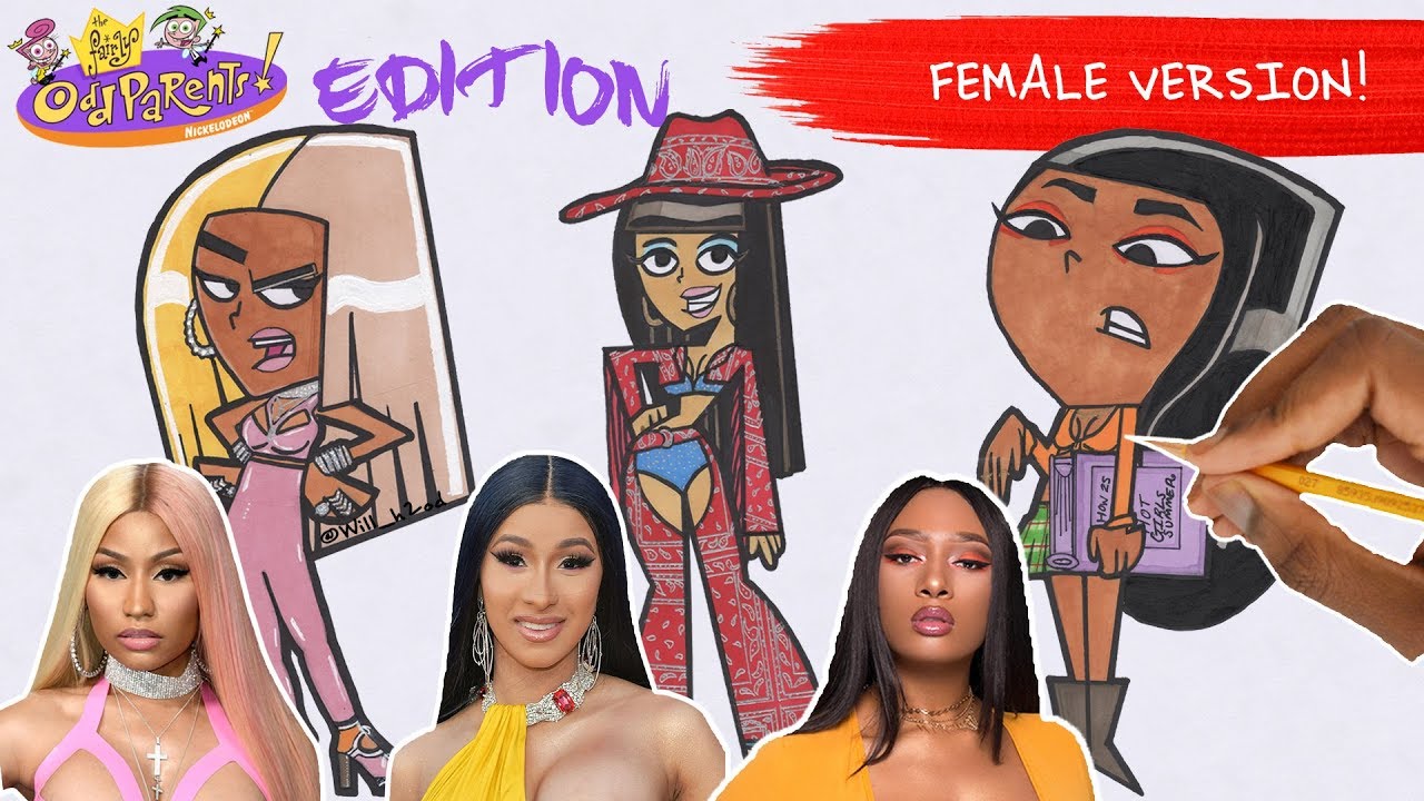 DRAW RAPPERS AS CARTOONS! NICKI MINAJ, CARDI B, MEG THEE STALLION (S1 – Ep8) | FEMALE EDITION