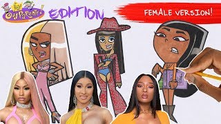 DRAW RAPPERS AS CARTOONS! NICKI MINAJ, CARDI B, MEG THEE STALLION (S1 – Ep8) | FEMALE EDITION