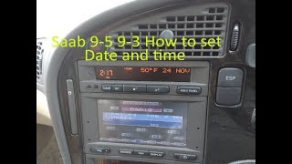 saab 9-5 9-3 how to set date and time